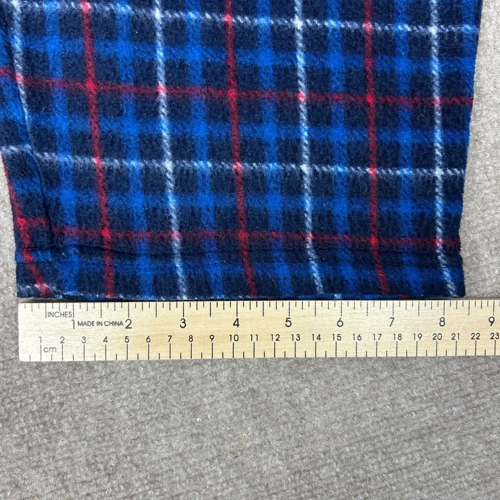 Fruit Of The Loom Pajama Pants Mens XL(40-42) Blue Red Plaid Fleece Sleepwear